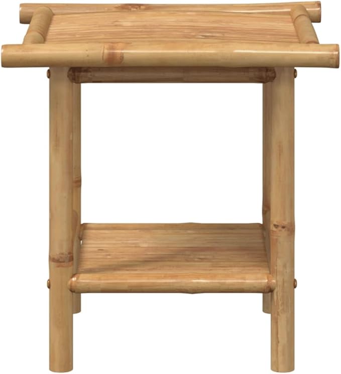 Bamboo Fiber Coffee Table with Storage Shelf, Eco-Friendly Modern Square End - Image 4