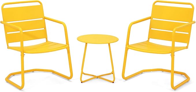 MELLCOM 3 Piece Patio Set, Small Patio Furniture Set - Image 8
