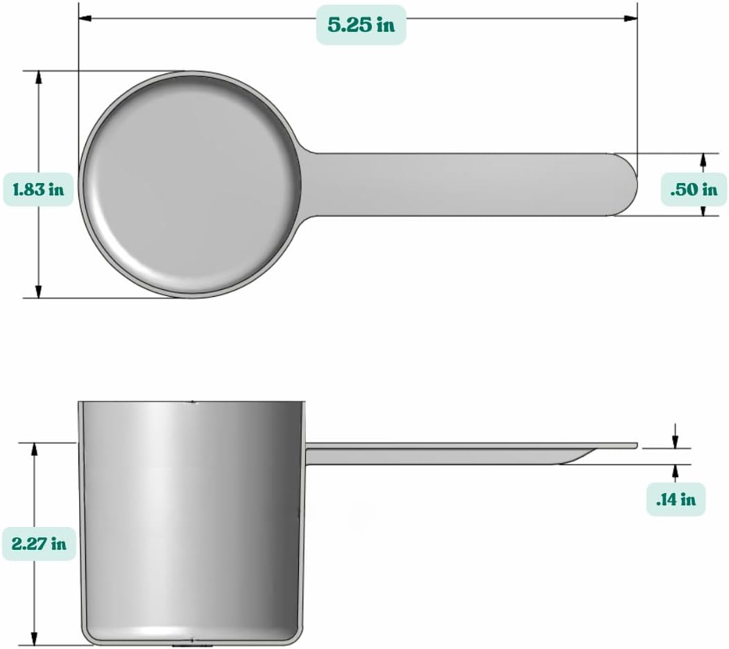 82 mL (82 CC | 2.77 Oz.) Long Handle Scoop for Measuring Coffee, Pet Food, Grains, Protein, Spices and Other Dry Goods (Pack of 5)