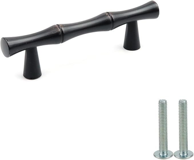 2PCS Bamboo Zinc Alloy Cabinet Handles, 2.5 Inch Hole Distance - Image 2