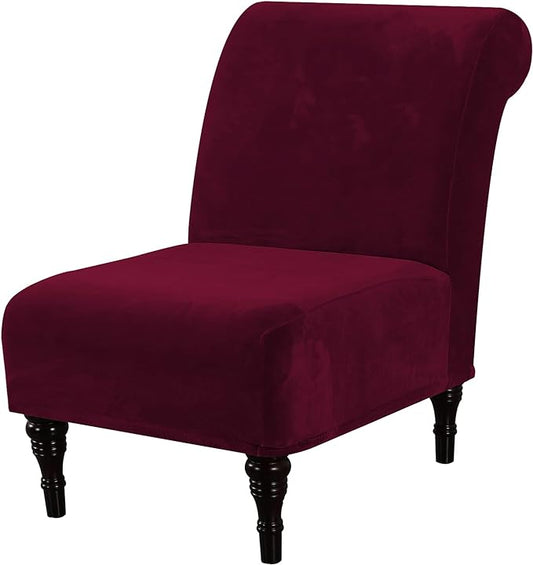 H.VERSAILTEX Armless Accent Chair Covers Thick Velvet Armless Chair Slipcovers by HVERSAILTEX