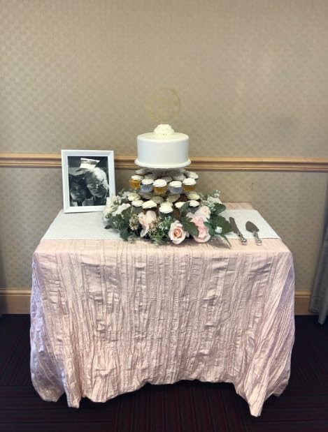 YOUR CHAIR COVERS - 90 x 156 inch Rectangular Crinkle Taffeta Tablecloth - Blush, Rectangle Table Linens for 8 ft Rectangular Tables, Wedding Crushed Table Cloth