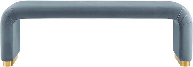 Modway EEI-6734-BRA-CAB Koda Performance Velvet Waterfall Long Bench, Brass - Image 5