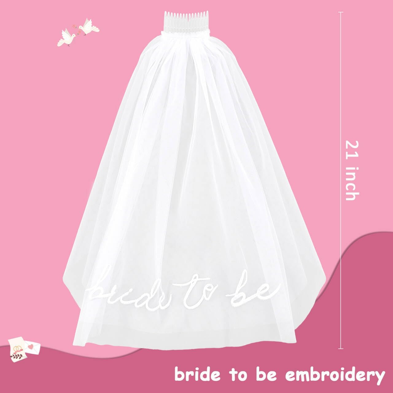 Canitor Veil Set Bachelorette Party Favors Accessories Bridal Shower Favors Gifts For Bride