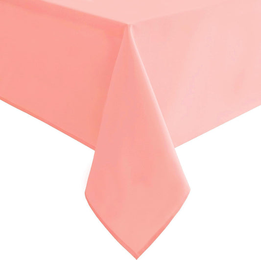 Hiasan Rectangle Tablecloth - Water Resistant and Spillproof Kitchen Washable Polyester Fabric Table Cloth for 6 Foot Tables, 70 x 70 Inch, Rose Pink