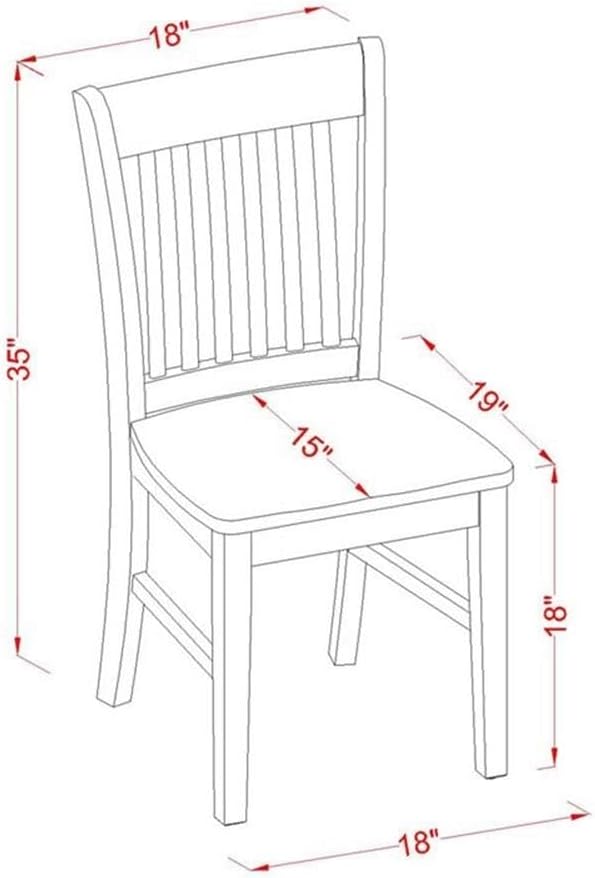 East West Furniture NDNO5-MAH-W 5 Piece Dining Room Table Set Includes a - Image 6