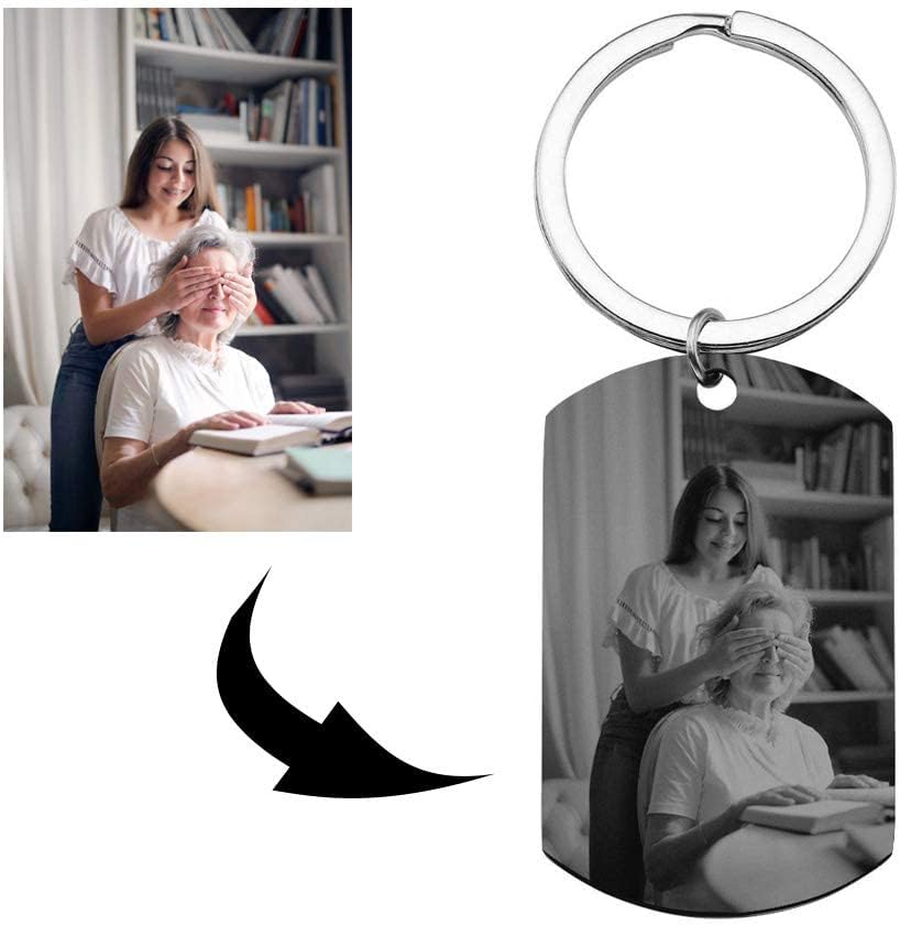 Personalized Double-sided Photo Text+Icons Keychain Drive Safe Boy Girlfriend Pet Memorial Anniversary Custom Keychain Gifts