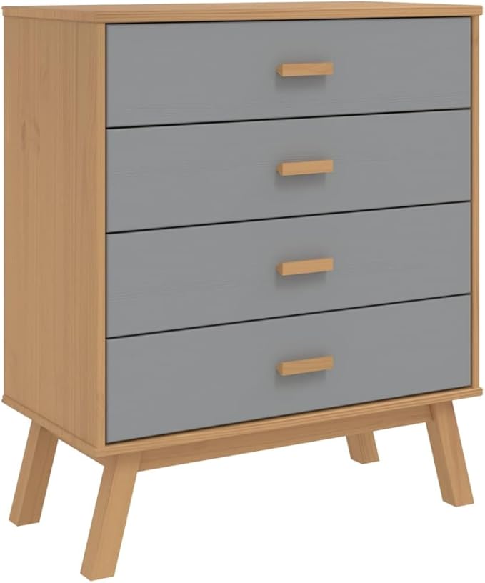Scandinavian Style Solid Pine Wood Drawer Cabinet - Image 2