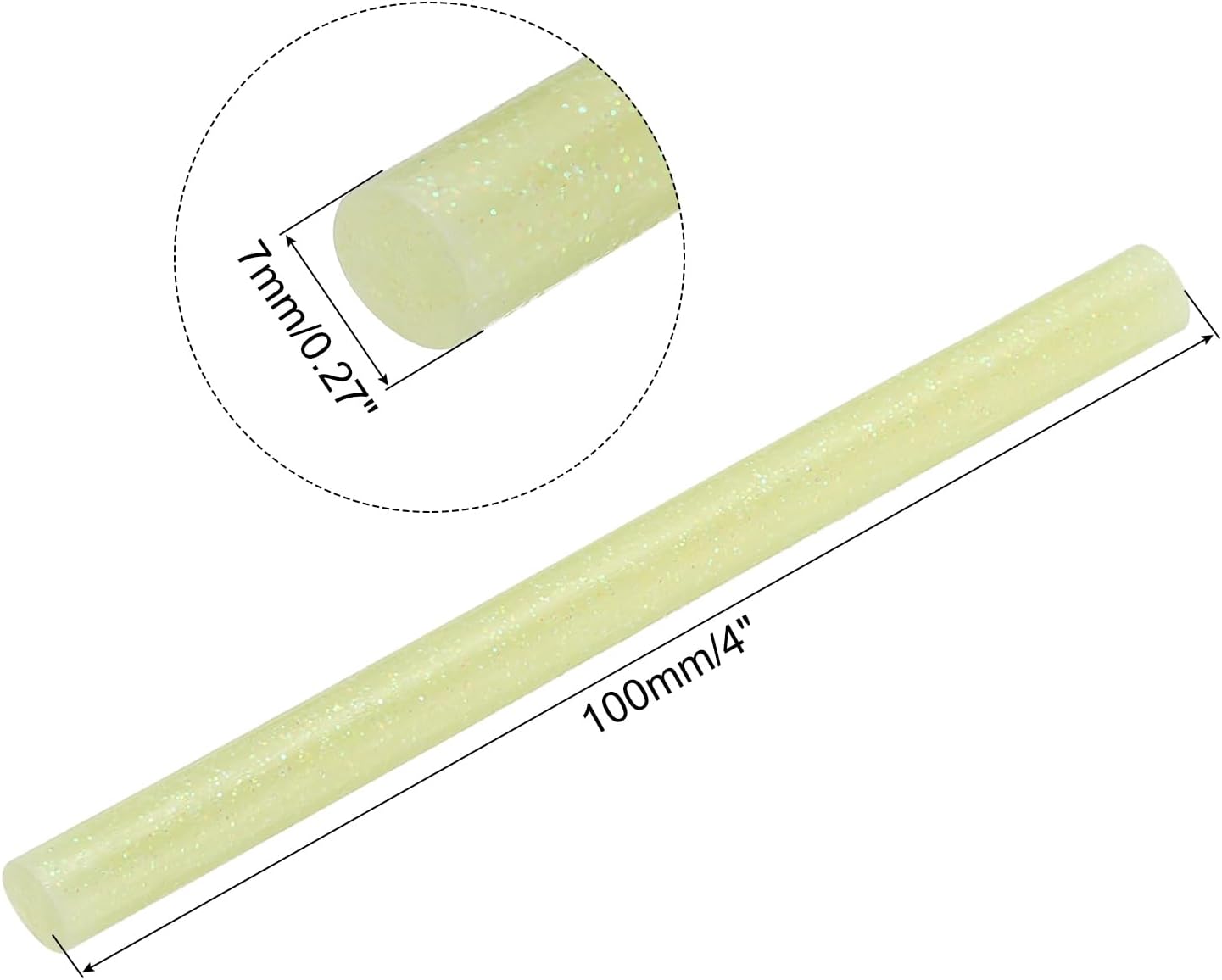 uxcell 20pcs Hot Glue Sticks for Glue Gun 7mm/0.28-inch x 4-inch Mini Hot Melt Adhesive Glue Stick Glitter Yellow