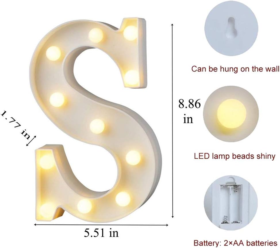 MUMUXI Marquee Light Up Letters | Large Light Up Numbers | Battery Powered and Bright with Every Letter of The Alphabet | for Wedding, Birthday, Party, Celebration, Christmas or Home Decoration (S)