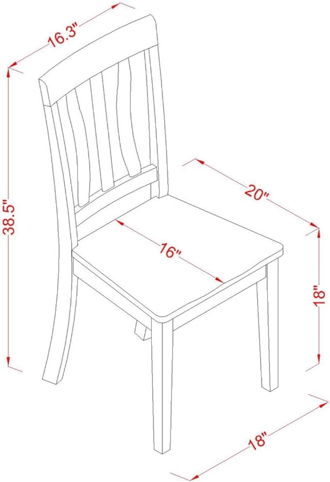 East West Furniture ANC-BLK-W Antique Kitchen Dining Chairs - Image 3