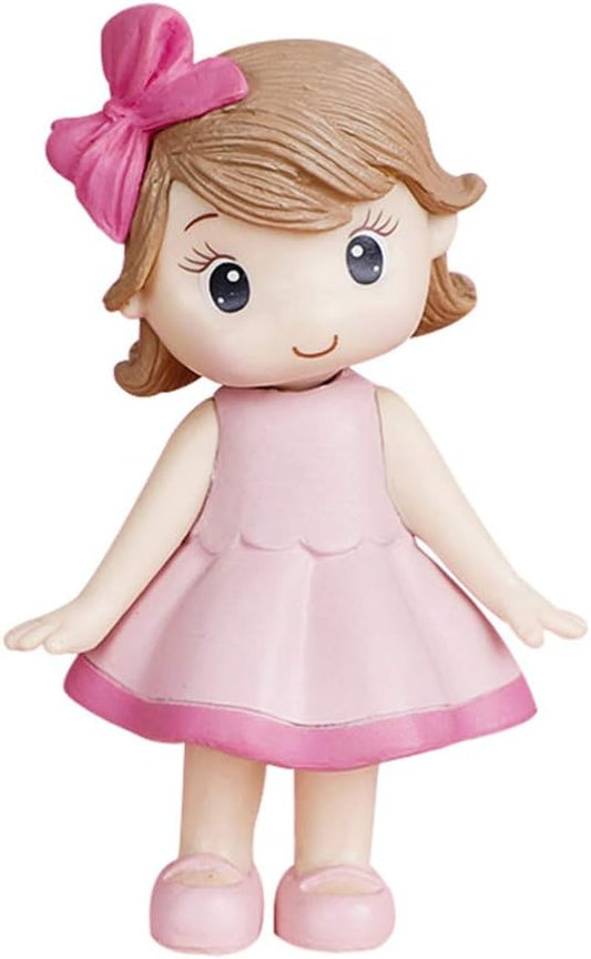 STOBOK Cake Dessert Ornament Doll Cakes Toppers Girls Princess Figurine Dolls Birthday Party Cakes Toppers for Kids Birthday Party Cake Decoration Pink Car Decor