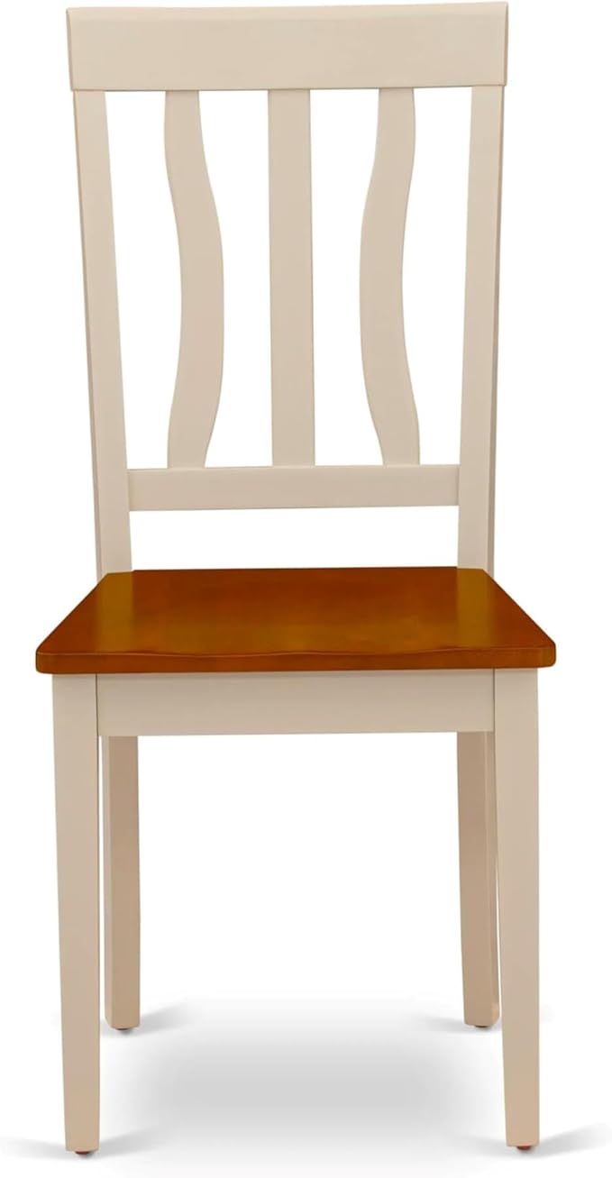 East West Furniture ANC-WHI-W Antique Dining Room Chairs - Image 4