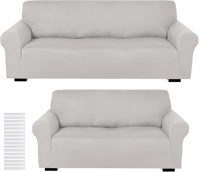Peryiter 2 Pcs Sofa Covers Couch and Loveseat Covers Set Stretch Sofa Slipcover by Peryiter