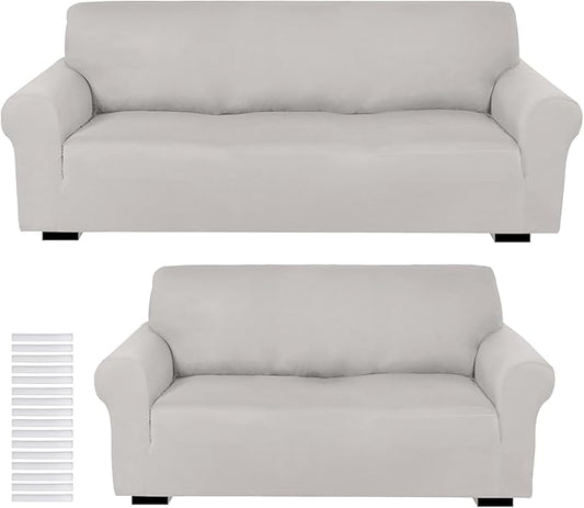 Peryiter 2 Pcs Sofa Covers Couch and Loveseat Covers Set Stretch Sofa Slipcover by Peryiter
