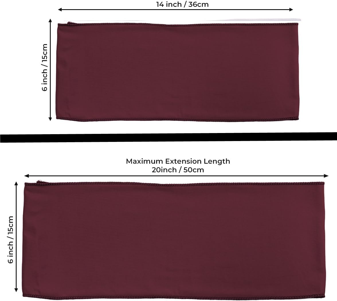 MDS Pack of 200 Spandex Chair Sashes Bows Elastic Stretch Dining Chair Bands Ties Without Slider Buckle Universal fits for Wedding Baby Shower Birthday Party Banquet Event Decoration - Burgundy