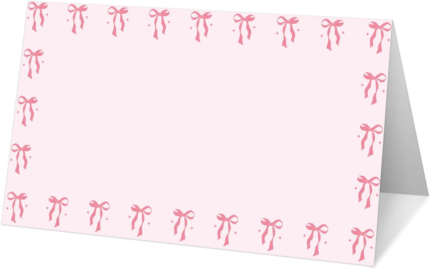 25 Bow Place Cards for Table Seating, Pink Wedding Name Place Card, Tent Cards for Birthday Bridal Shower Baby Shower Reception Dinner Party Decorations -A21