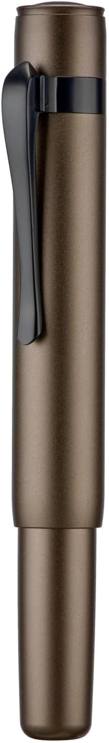 Hongdian M2 Black Forest Mini Fountain Pen, Long Blade Nib & Sleek Shape Aluminium Short Pocket Travel Pen (Caramel Brown)