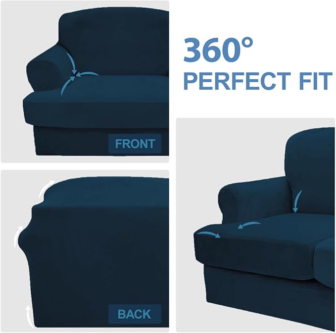 CUCRAF T Cushion Sofa Cover 4 Piece Slipcovers, Soft Thick Velvet Couch Cover - Image 6