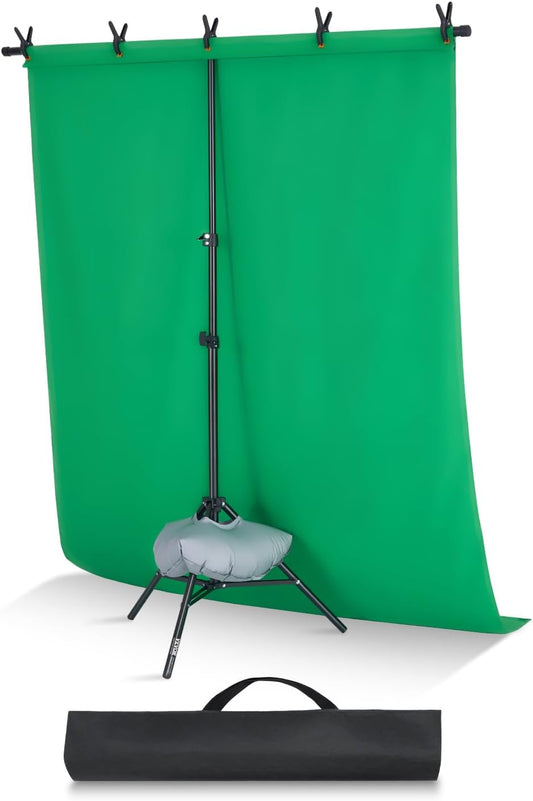 VEVOR Backdrop Stand, 5 x 6.5 ft Adjustable Photo Backdrop Stand Kit, Portable Background Backdrop Stand with 3 Crossbars, Heavy Duty Projector Screen Stand, for Wedding, Photo Video Studio & Party