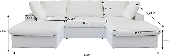 Cloud Modular Sectional Sofa Couch, U Shaped Couch 5 Seater - Image 2