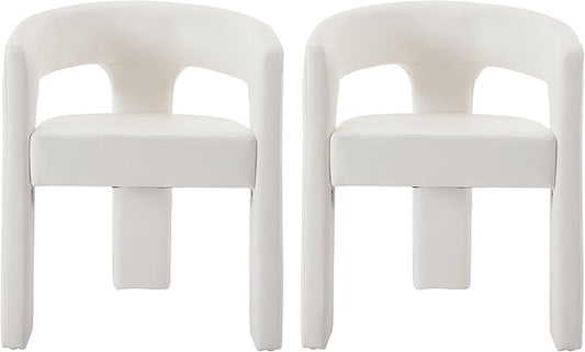 VESCASA Faux Leather Barrel Dining Chair by VESCASA