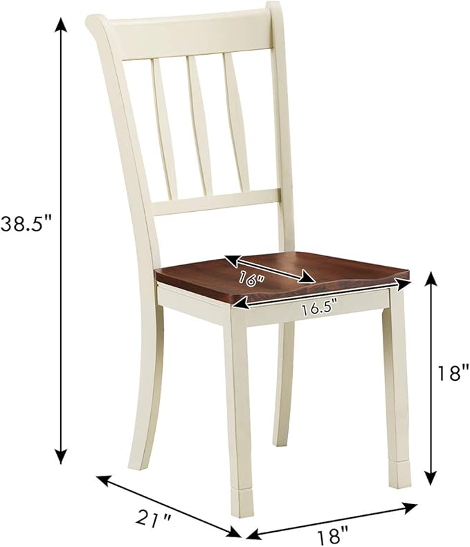 Giantex Wood Dining Chairs Set of 4, Armless Kitchen Chairs w/Solid Rubber Wood - Image 3