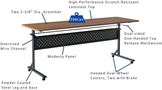 Lorell Shift 2.0 Flip & Nesting Mobile Table - Image 7