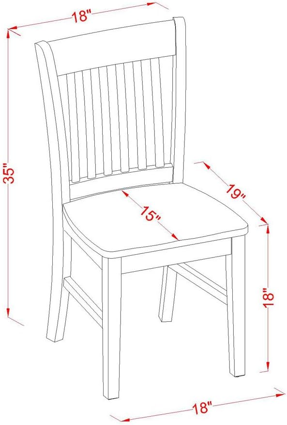 East West Furniture NDNO5-LWH-W 5 Piece Dinette Set - Image 9