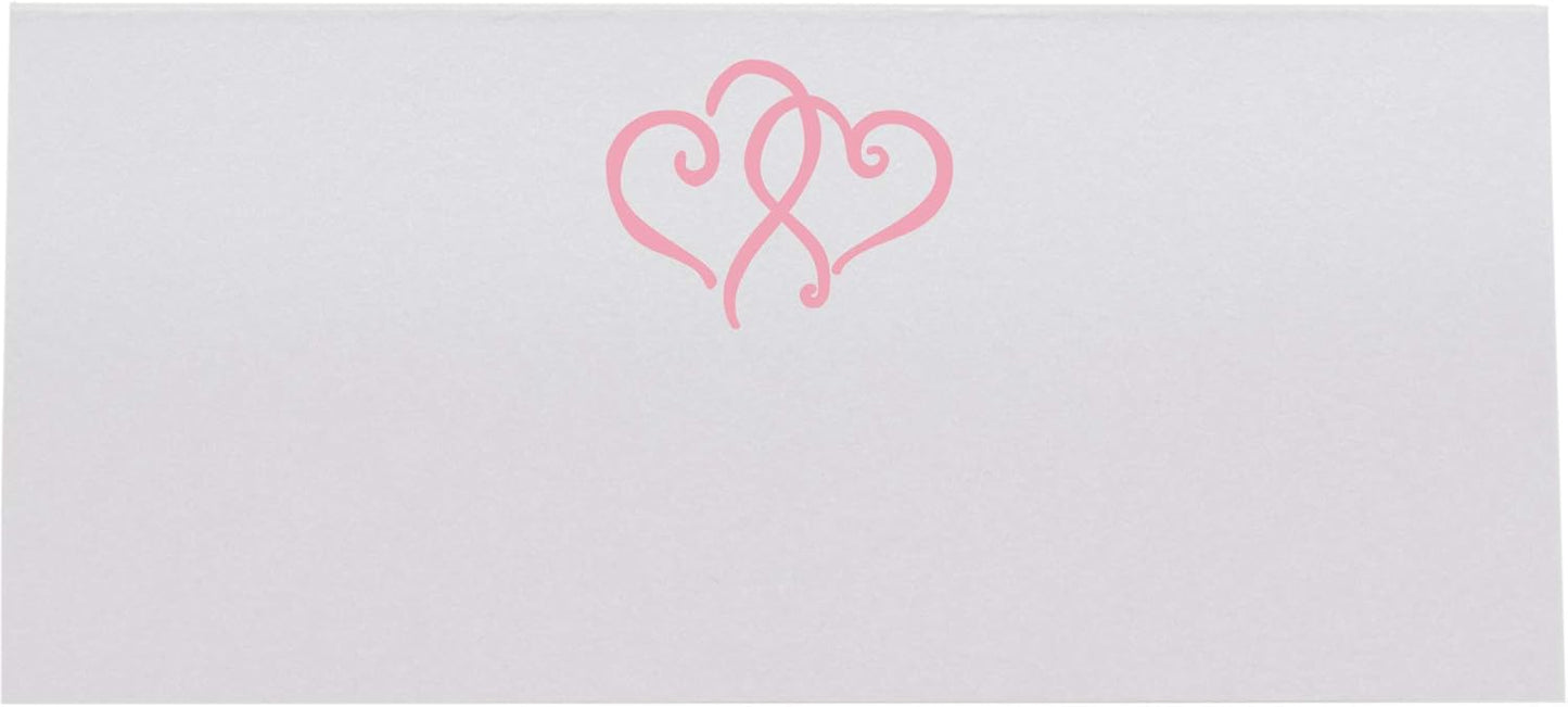 Linked Hearts Printable Place Cards, Pink (Choose Color), Set of 150 (25 Sheets), Laser & Inkjet Printers - Wedding, Party, Dinner, and Special Events - Made in the USA