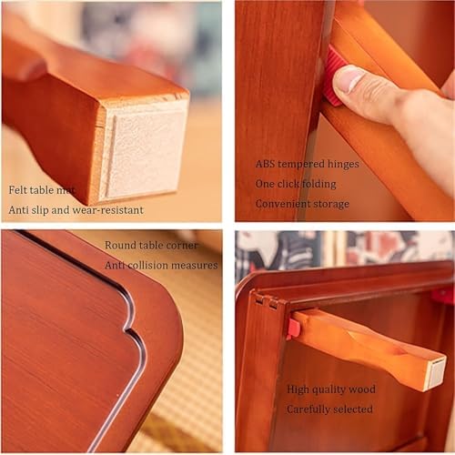 Korean Solid Wood Square Folding Coffee Table, Low Dining Table - Image 4