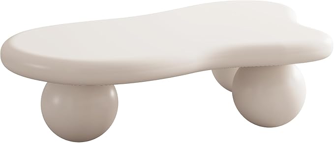 40” Cloud Coffee Table with 3 Ball Legs, Modern Irregular Center Table - Image 9
