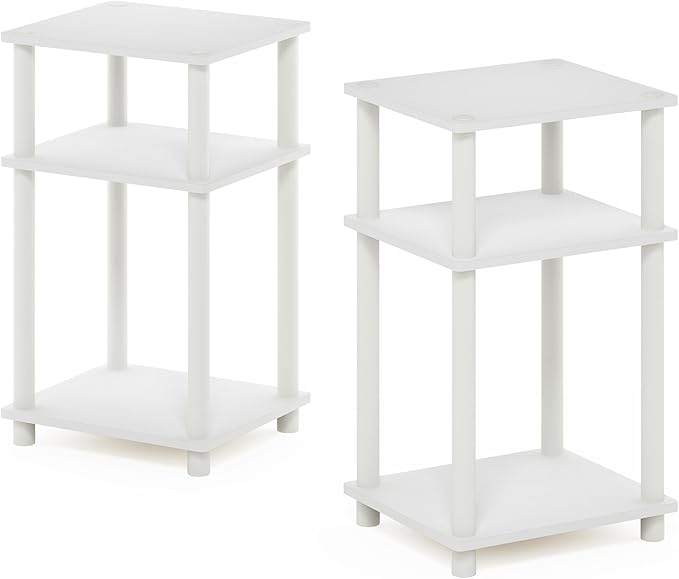 Furinno JUST Night Stand Set of 2, 3-Tier Turn-N-Tube Nightstand, Toolless - Image 8