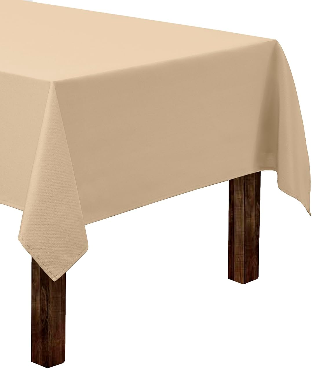 Gee Di Moda Rectangle Tablecloth - 60 x 102 Inch Beige Table Cloth for 6 Foot Rectangle Table - Heavy Duty Washable Fabric - for 6 Ft Buffet Table, Holiday Party, Dinner, Wedding & Baby Shower