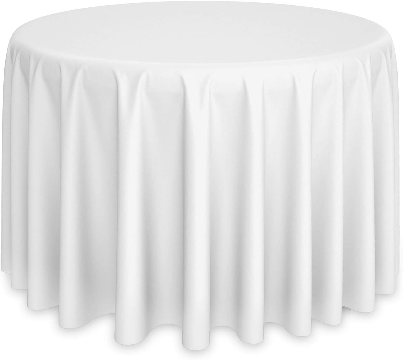 Lann's Linens - 10 Premium 132" Round Tablecloths for Wedding/Banquet/Restaurant - Polyester Fabric Table Cloths - White