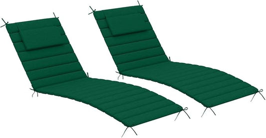Sundale Outdoor Olefin Quilted Lounge Cushion Set of 2, Patio Foldable Chaise by SundaleOutdoor