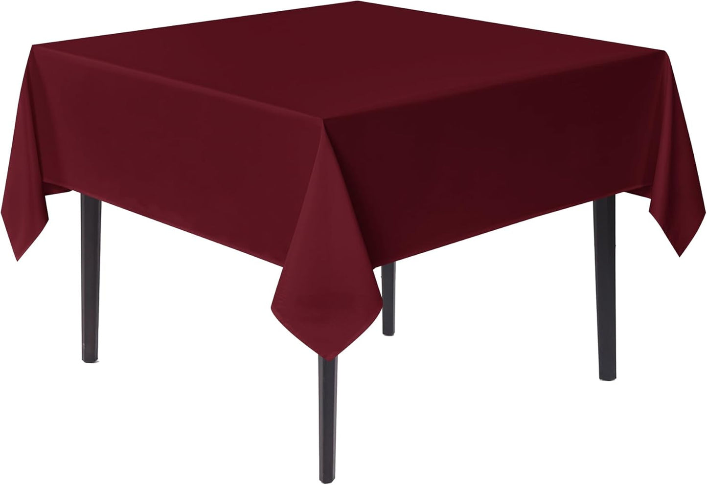 sancua Square Tablecloths 85x85 Inch Burgundy - Fabric Table Cloth for Square or Round Tables, Washable Polyester Table Cover for Christmas Dinner, Holiday Party, Decorative Display Tables
