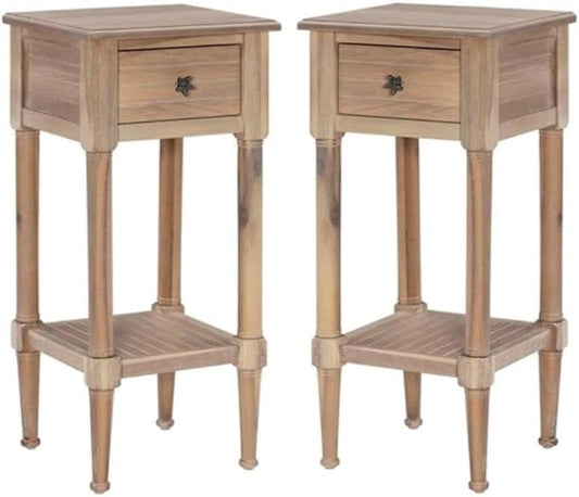 Home Square Wood Accent Starfish Coastal Side Table in Natural by HomeSquare