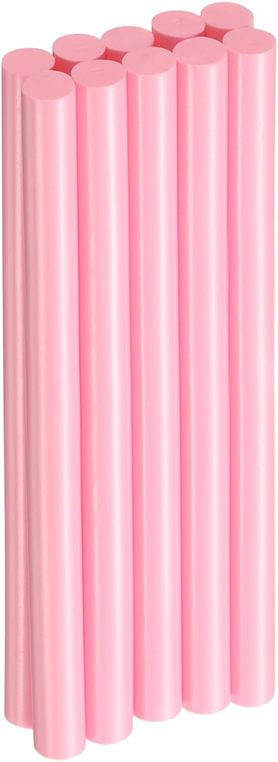 HARFINGTON 10pcs Hot Glue Sticks 0.43" Dia x 5.91" Long EVA Mini Hot Melt Adhesive Glue Stick for Hot Melt Gun Wood Plastic Glass Flowers Fabrics Foam, Pink