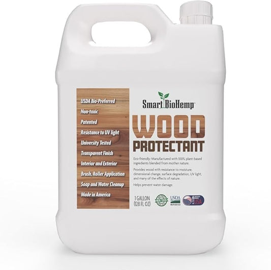 Plant-Powered 1-Gallon Protectant, Protects Wood from Water & UV Rays, by SmartBioHemp