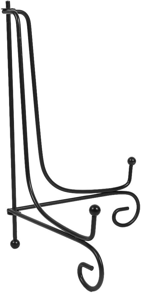 Artliving Large Plate Stands for Display - 12 Inch Adjustable Black Metal Holder for Decorative Plates, Picture Frames, Cookbooks, Plaques - Easel Stand with Foldable Design - 2 Pack