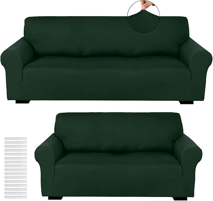 Peryiter 2 Pcs Sofa Covers Couch and Loveseat Covers Set Stretch Sofa Slipcover by Peryiter