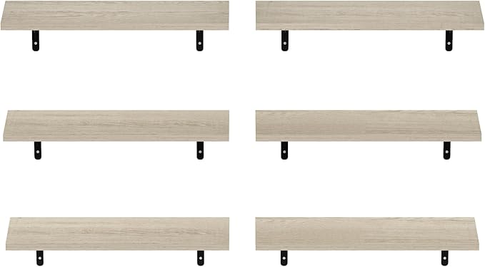 Furinno Rossi Floating Shelves for Wall Set of 6, 18-Inch Wall Shelf, Floating - Image 4