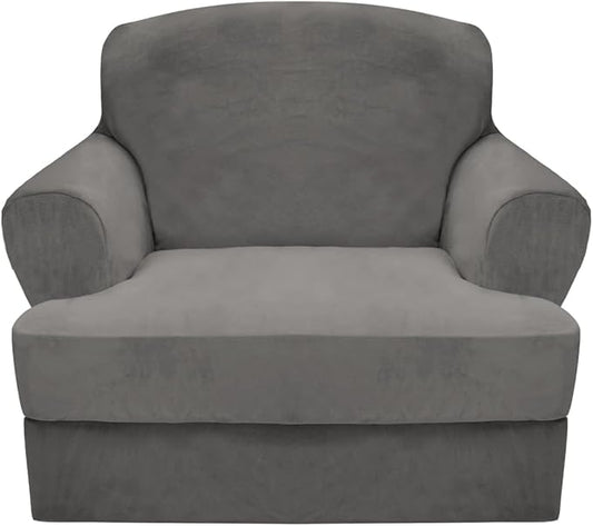 CUCRAF T Cushion Sofa Cover 2 Piece Armchair Slipcovers, Soft Thick Velvet by CUCRAF