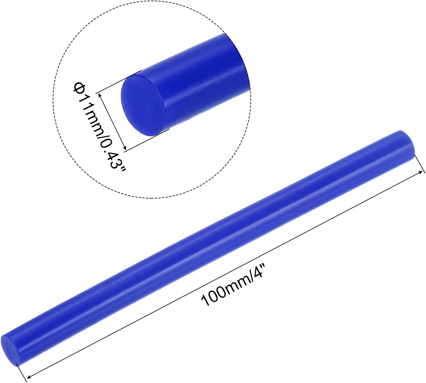 uxcell 20pcs Hot Glue Sticks for Glue Gun 11mm/0.43-inch x 4-inch Mini Hot Melt Adhesive Glue Stick Bright Blue