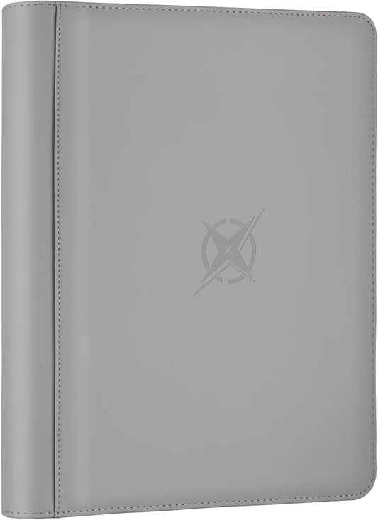 Trading Card Binder, Card Binder 9 Pocket for Trading Cards, Holds 540 Cards, Zippered Premium Card Collection Binder Album for Game Card, Sports Card, Yugioh, MTG (Carbon ash)