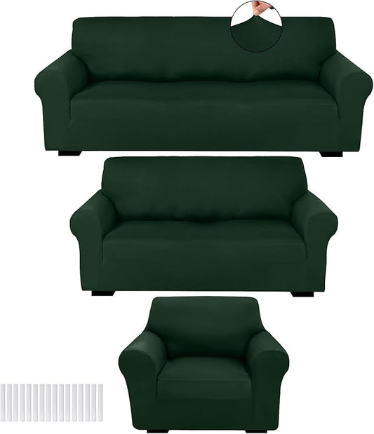 Peryiter 3 Pcs Couch and Loveseat Covers Set Sofa Cover by Peryiter