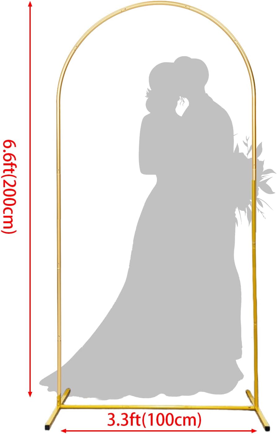 Wedding Arch Backdrop Stand Chiara Backdrop Stand 6.6 x 3.3 FT Wedding Arches for Ceremony Golden Arch Wall Bridal Archway Metal Party Decoration