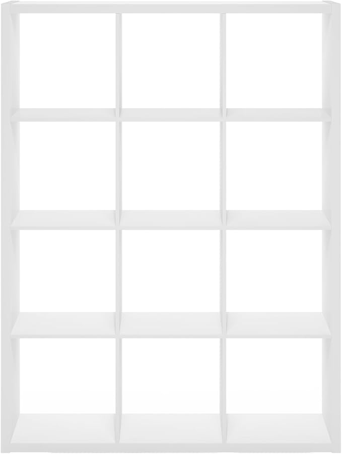 Furinno Cubicle Book Shelf, 12-Cube Bookshelf, Extra Thick Frame Reversible - Image 10