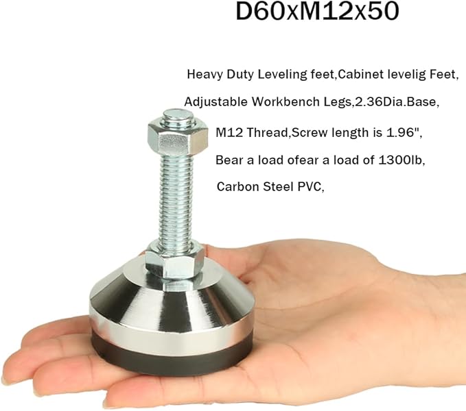 Heavy Duty Leg levelers ， Leveling Legs 2.36" Dia Base, Adjustable feet - Image 2